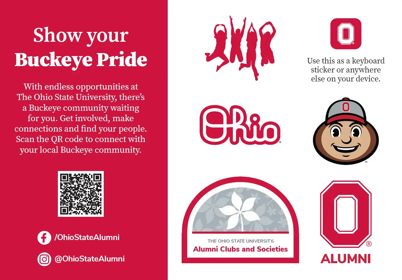 Ohio state themed stickers for Buckeye pride.