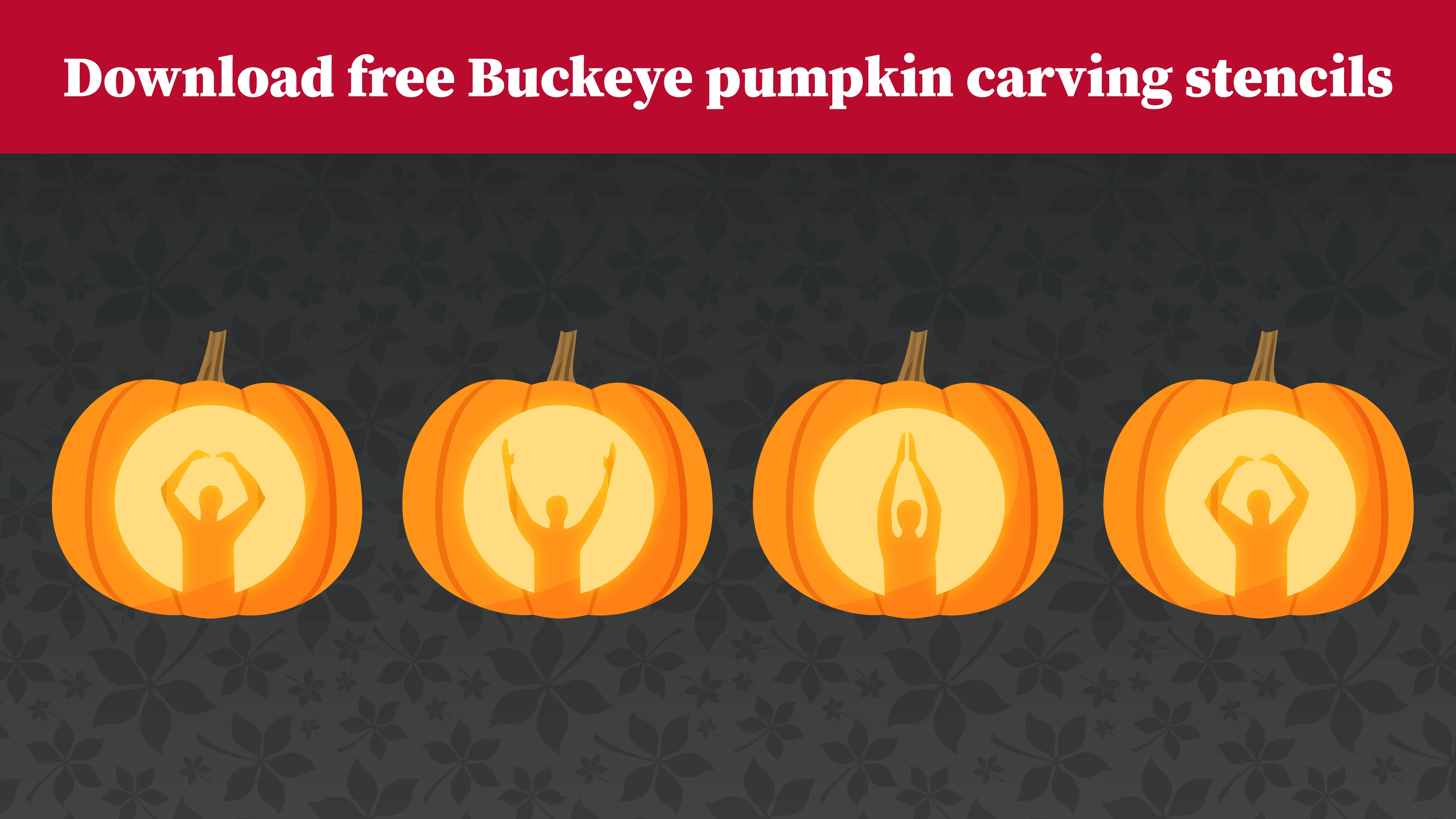 four pumpkin stencils that form o-h-i-o