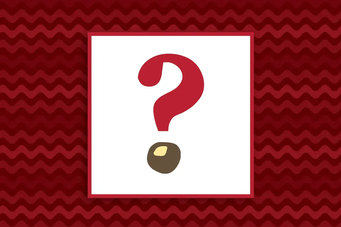 question mark with a buckeye illustration