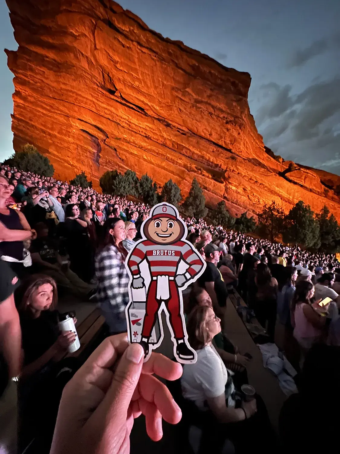 Brutus at a concert at Red Rocks Amphitheatre in Morrison, Colorado