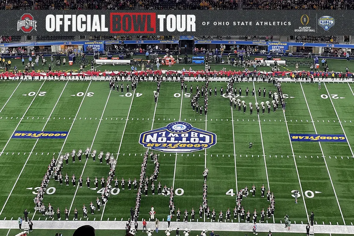 script ohio performed on a football field