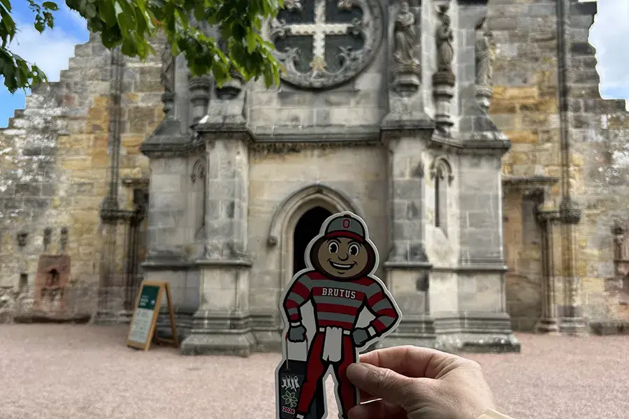 Cutout of Brutus in from of the Rosslyn Chapel in Scotland