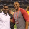 Spotted on the sideline: Former Buckeyes Joey Galloway and Eddie George.