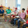 Students engage in thoughtful discourse on campus.