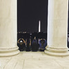 Students from Gemma's WAIP group form an O-H-I-O on the steps of the Lincoln Memorial.