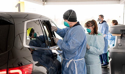 Medical professionals testing for Coronavirus