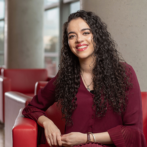 Ohio State alumna Laila Ujayli at Thompson Library