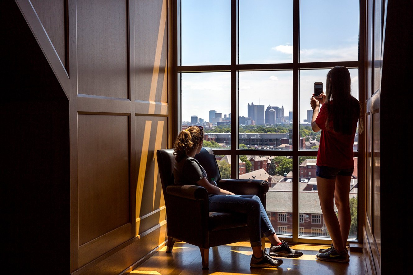 The tippytop of Thompson Library The Ohio State University