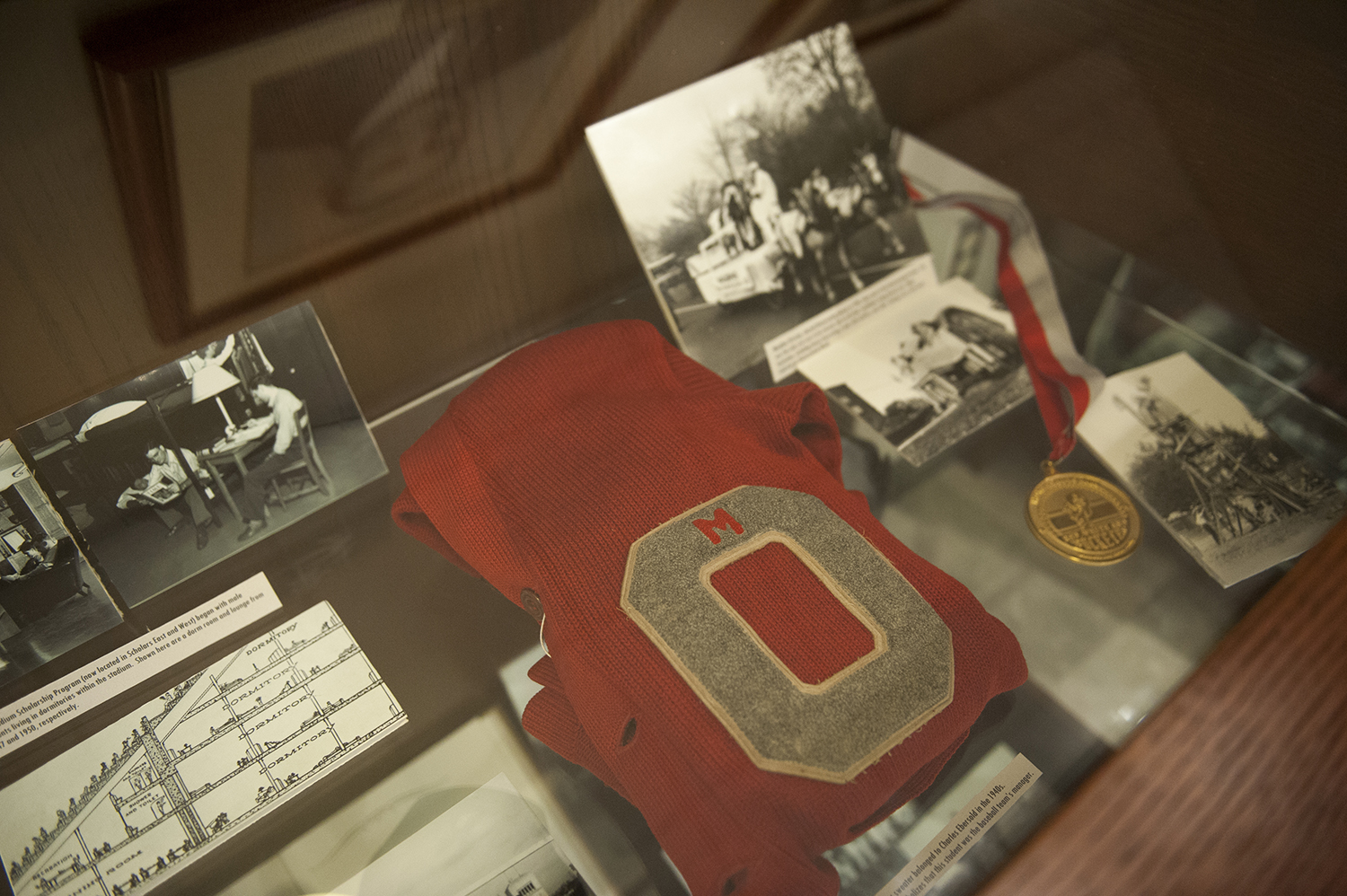 University Museum, found within University Hall, features Buckeye memorabilia and artifacts. Photography by Jo McCulty.
