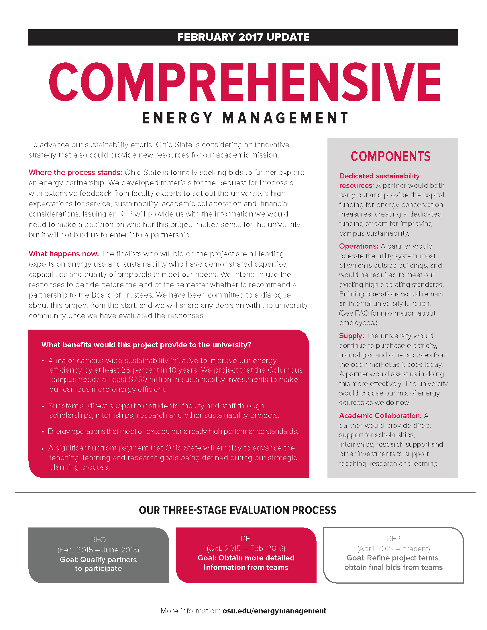 Feb 2017 update - Comprehensive Energy Management Project