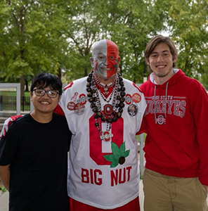 Current student scholarship recipient Geephas Lawm, donor Jon Peters, and past student scholarship recipient Mattaus Tracy