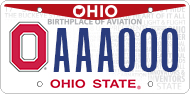 Block O License Plate