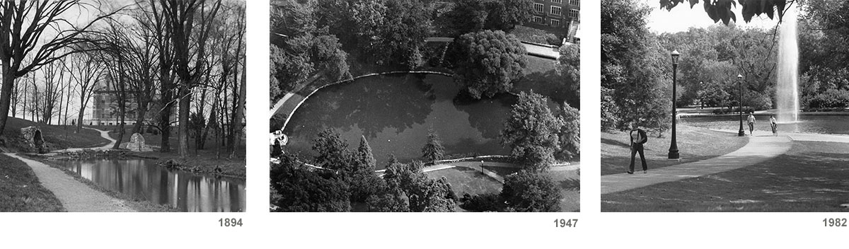 Three views of Mirror Lake dated 1894, 1947 and 1982