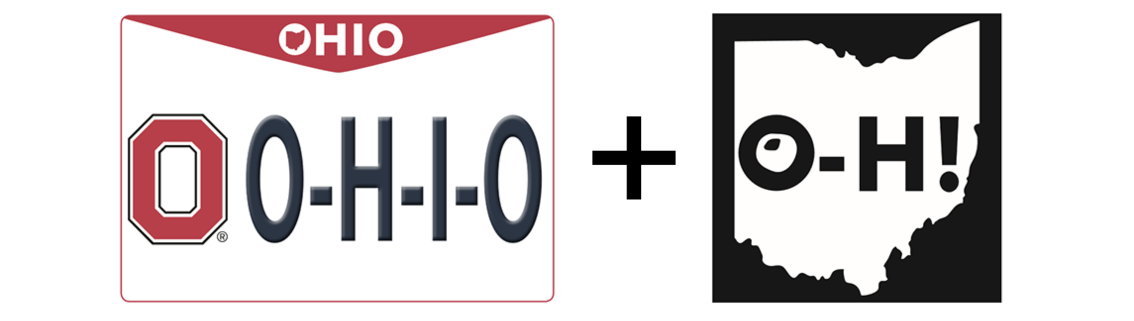 OSU sample license plate and O-H sticker