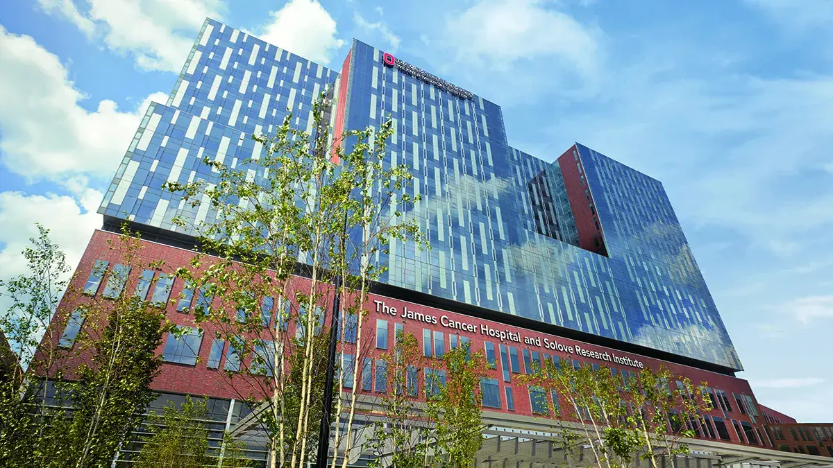 exterior of the James Cancer Hospital and Solove Research Institute