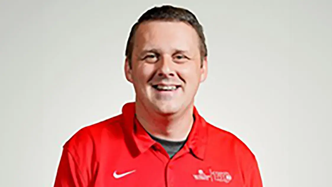 Joshua Davis portrait wearing a Nike branded red ohio state polo