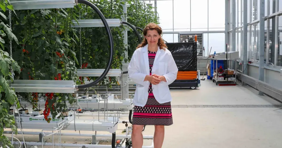 Sonya Ilic stands in a greenhouse