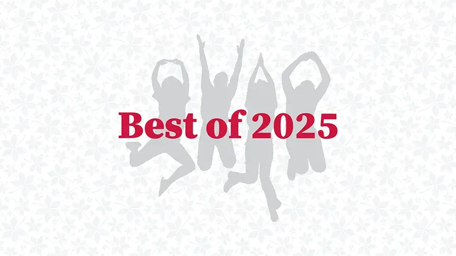 Best of 2025 graphic with a silhouette of O-H-I-O in the background