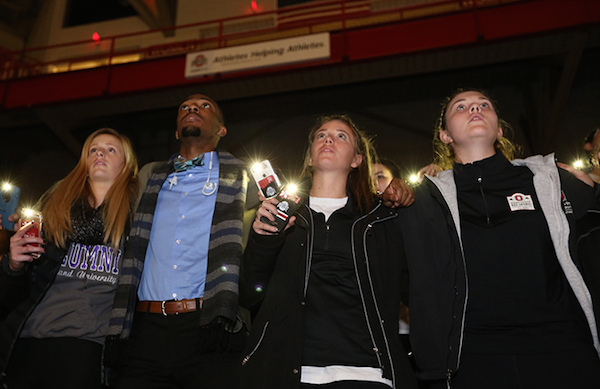 Students attend the #BuckeyeStrong Together event