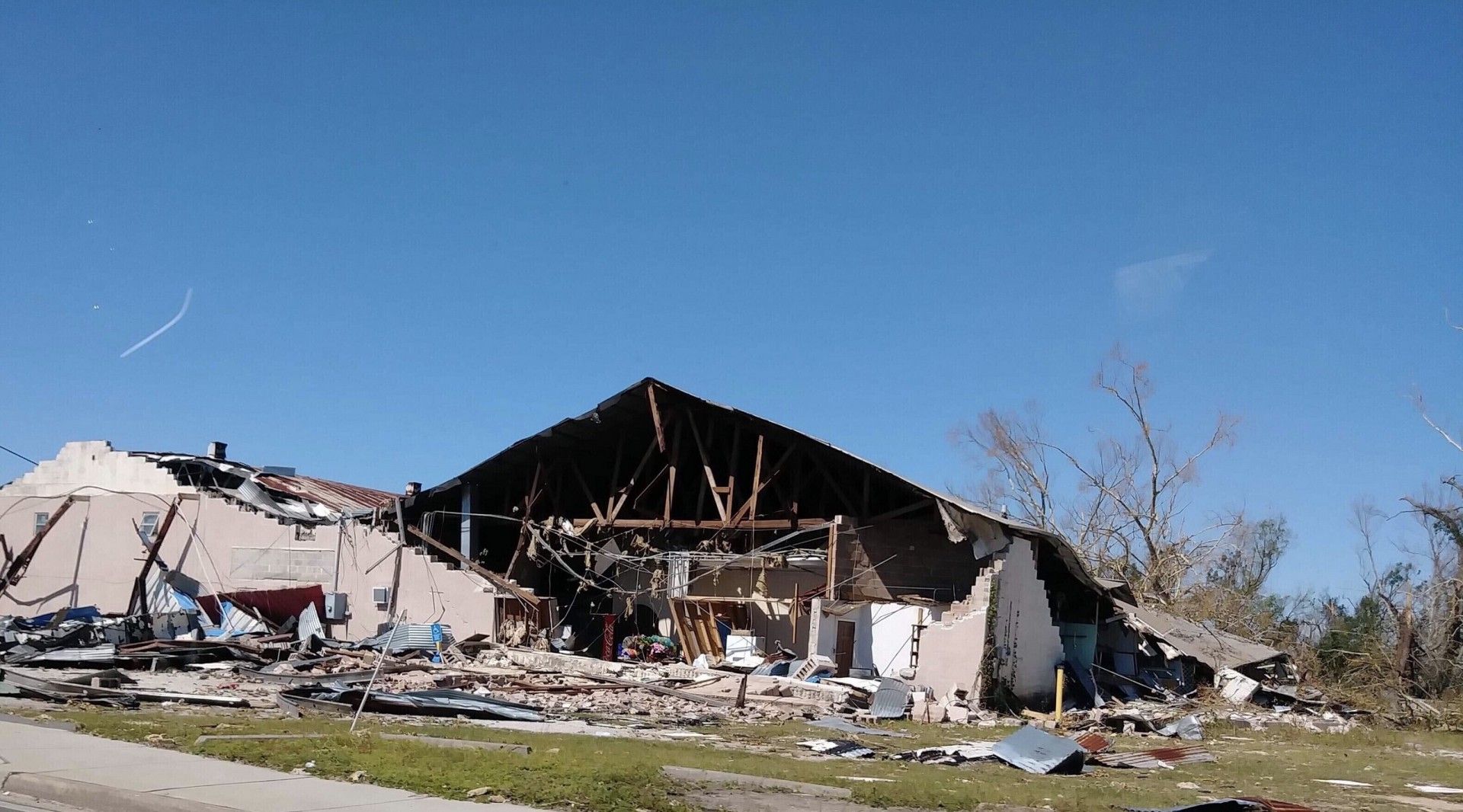 This building in Panama City, Florida was severely damaged in Hurricane Michael.
