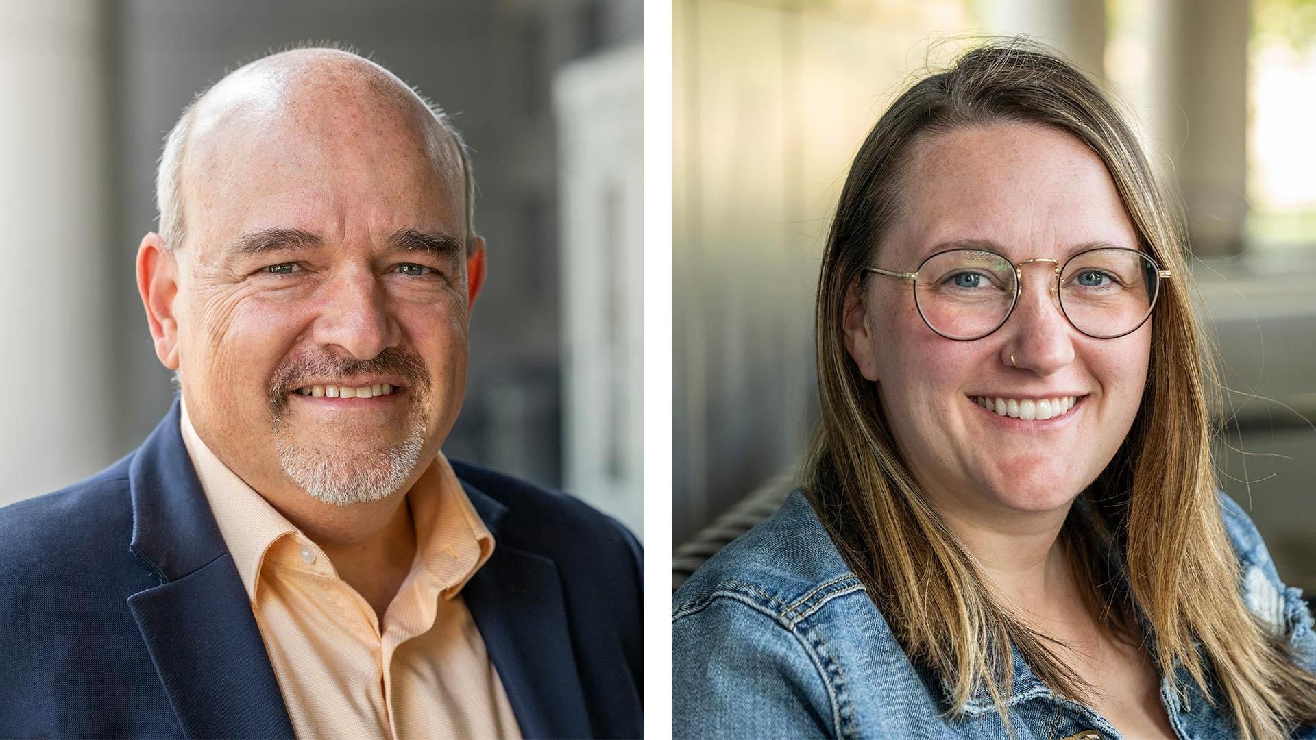 Headshots of Douglas Berman on the left and Hannah Miller on the right