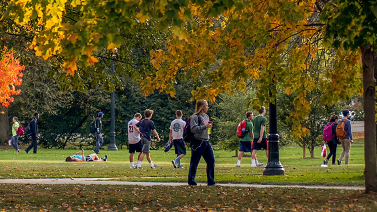 Students on the oval