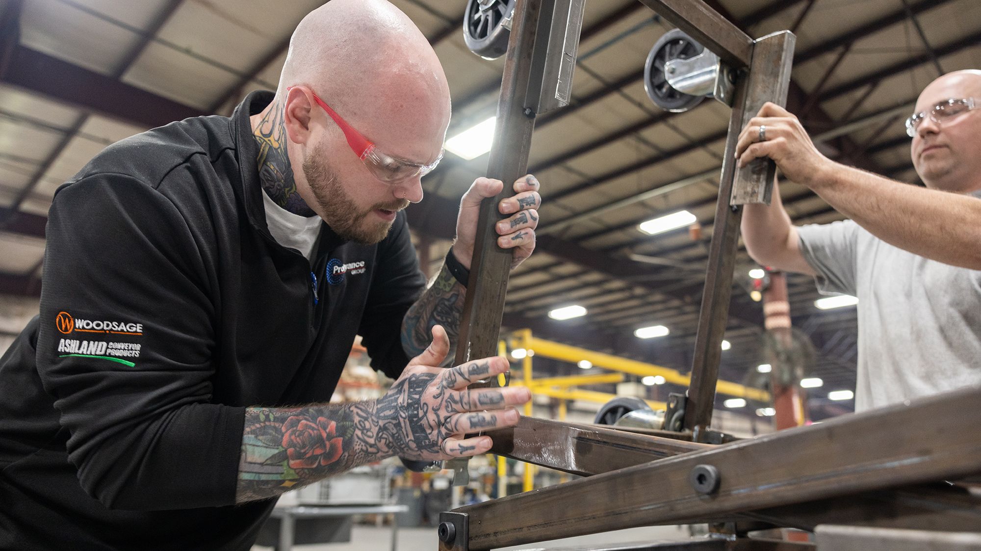 Zack Ernest and another man work at Ashland Conveyor Products.