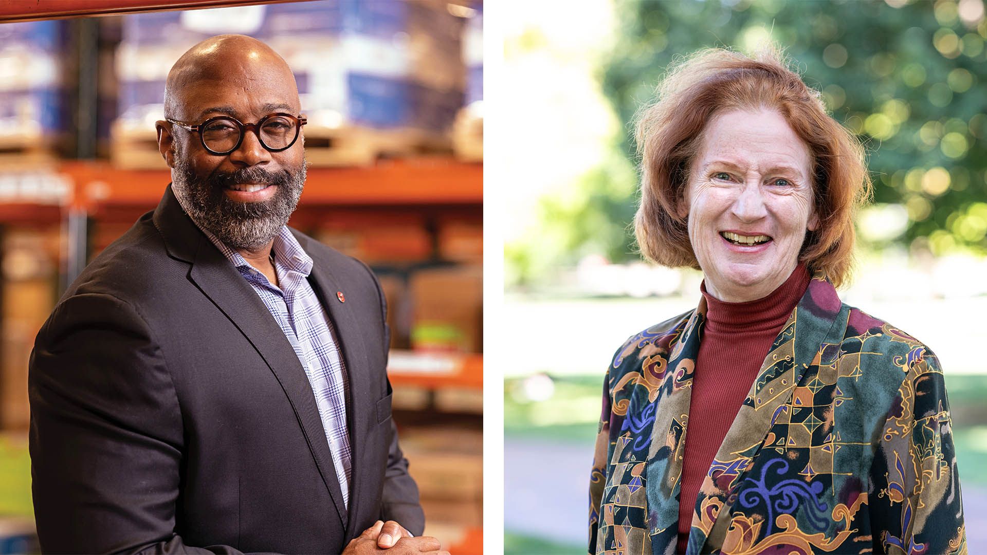 Headshot of Terry Esper on the left and headshot of Katrina Cornish on the right