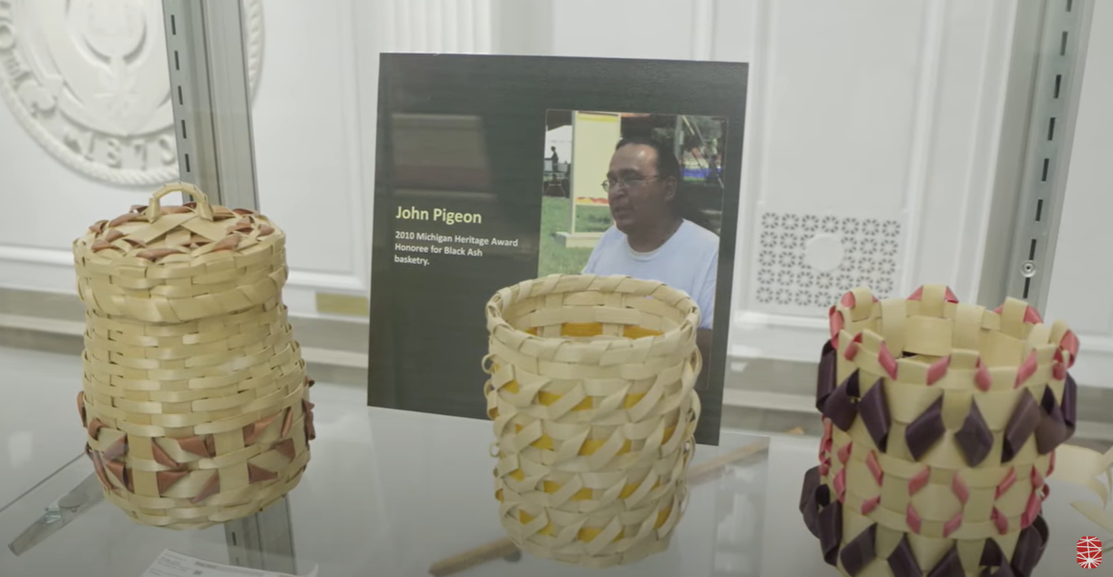 Pokagon Potawatomi baskets on display