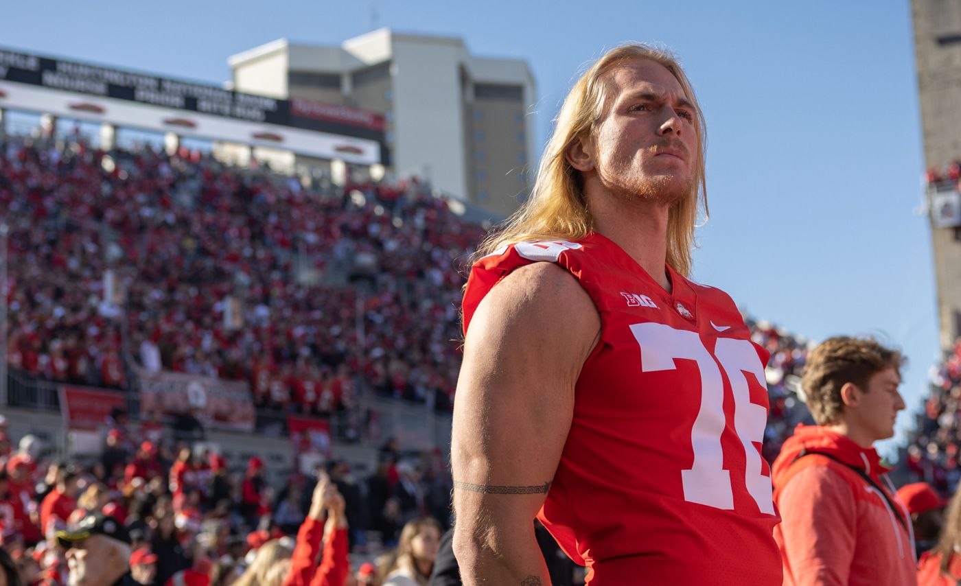 Harry Miller stands in Ohio Stadium during the Michigan game on Nov. 26, 2022.