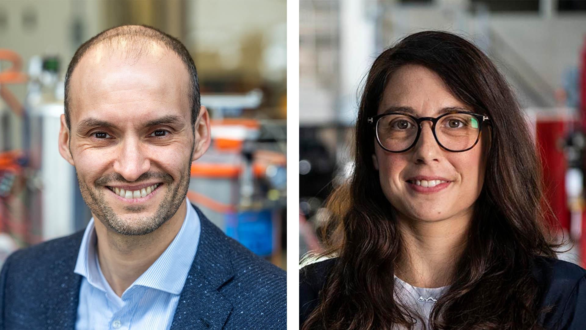 Headshot of Marcello Canova on the left and Stephanie Stockar on the right