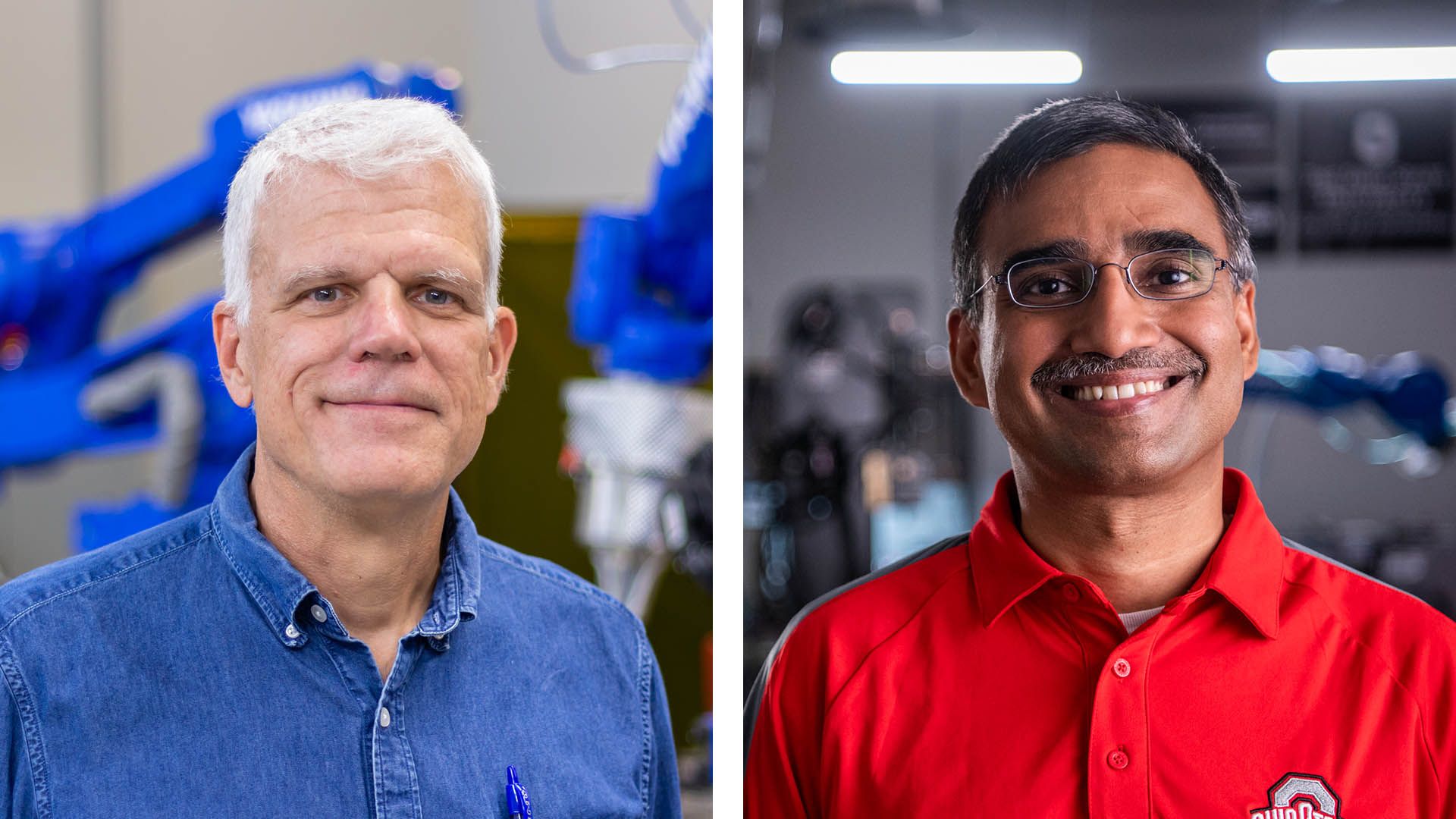 Headshot of Glenn Daehn on the left and headshot of Vimal Buck on the right