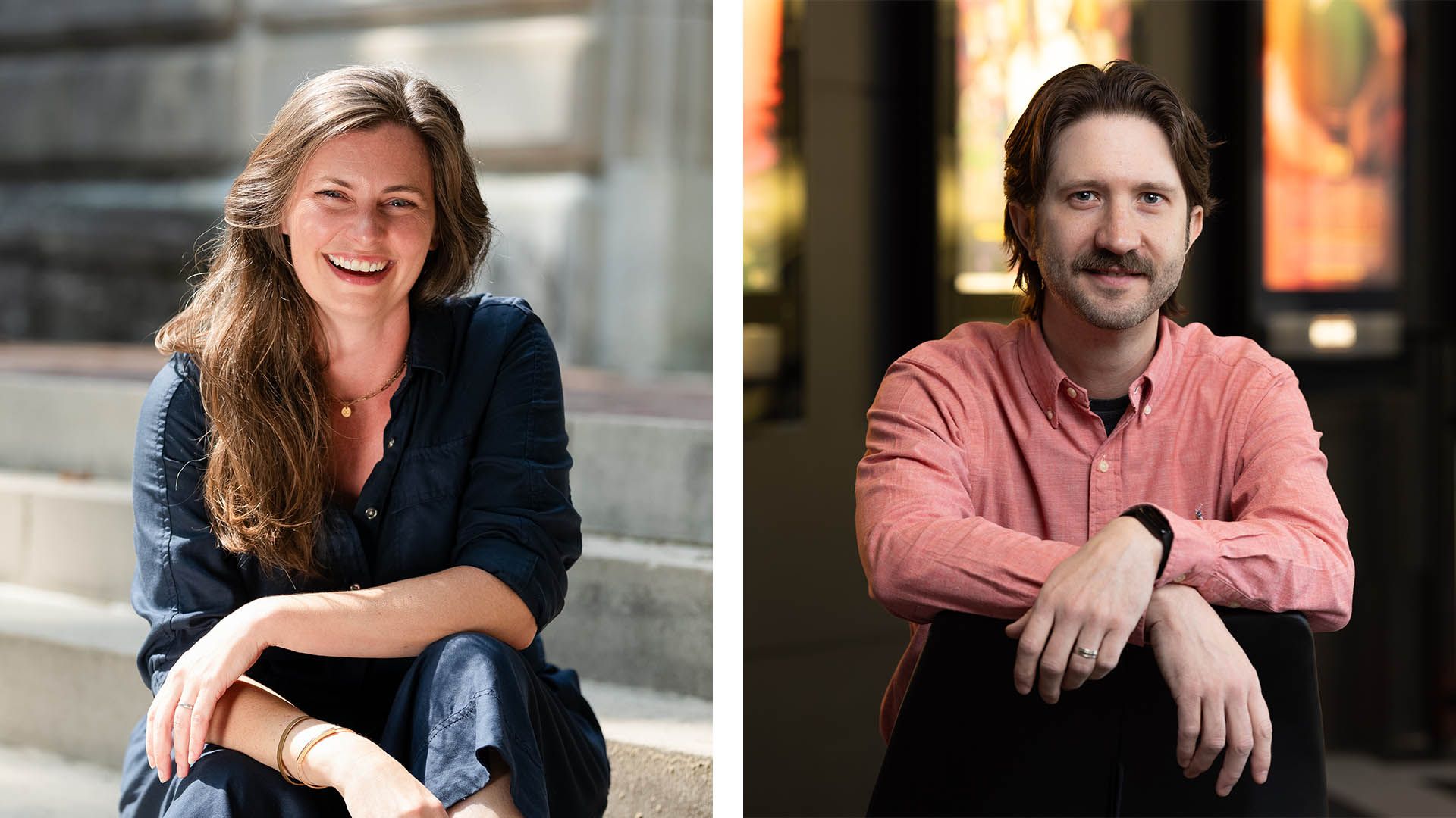 Headshot of Sara Grady on the left and Matthew Grizzard on the right