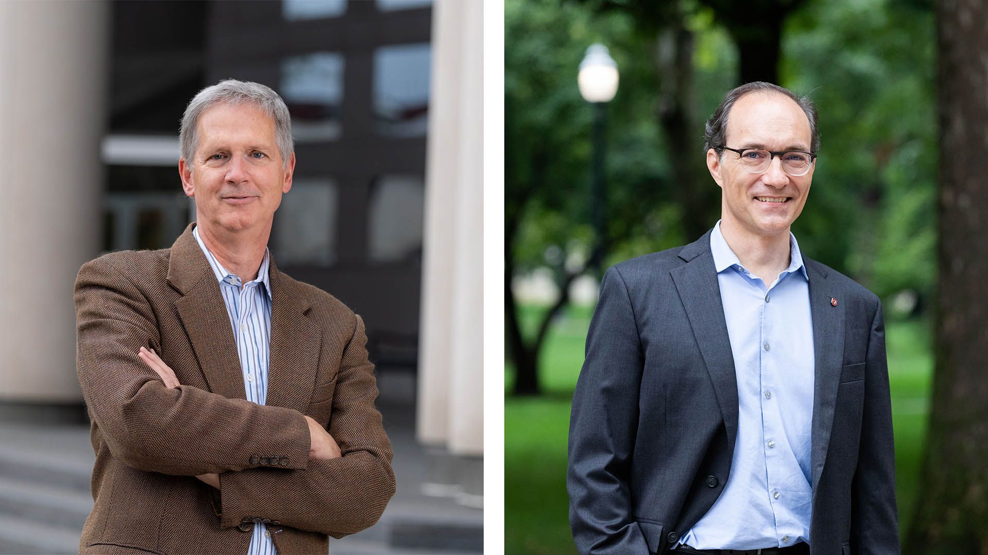 Headshot of Steve Huefner on the left and headshot of R. Kelly Garrett on the right