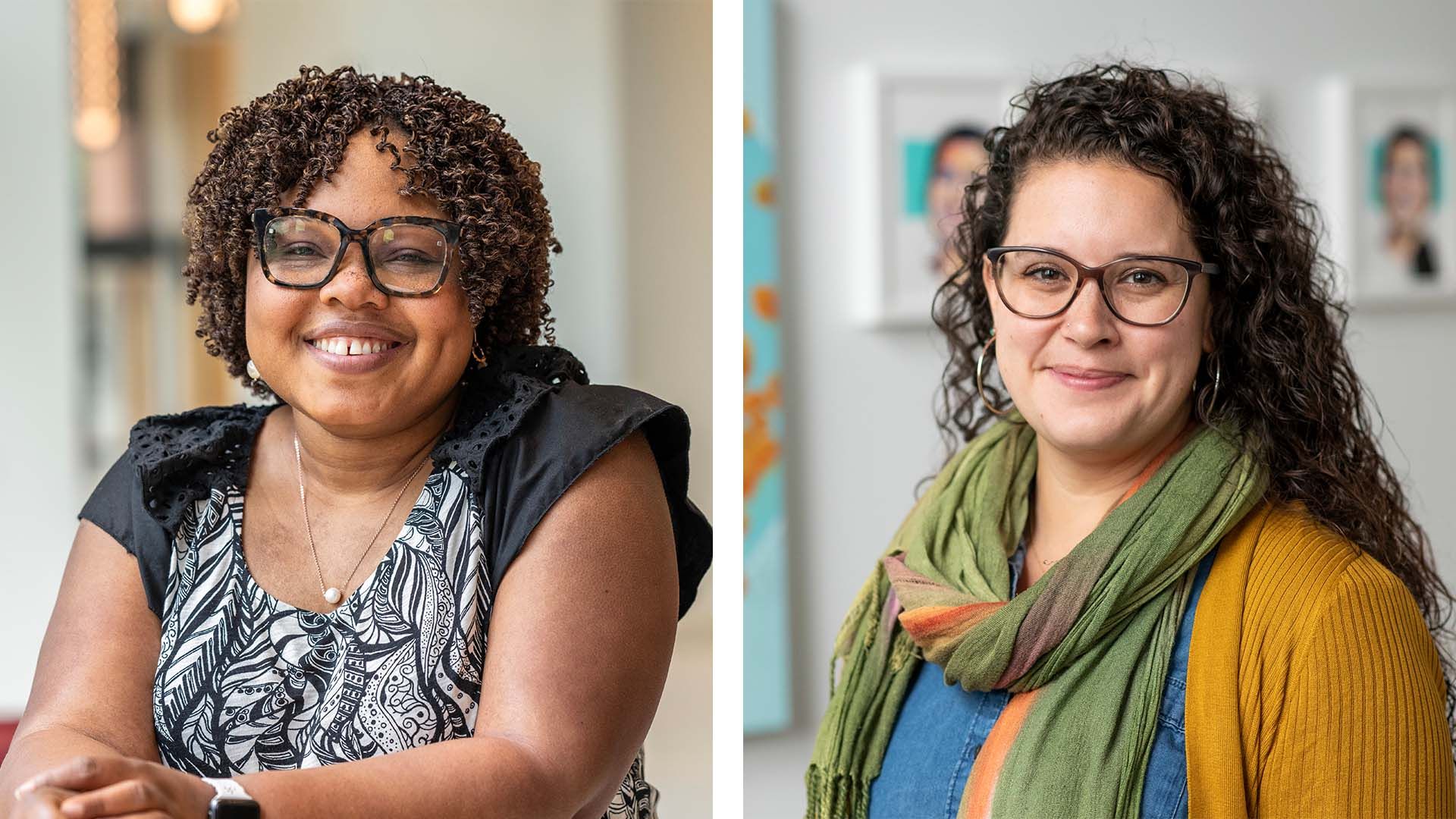 Headshot of Irene Hatsu on the left and headshot of Mary Rodriguez on the right
