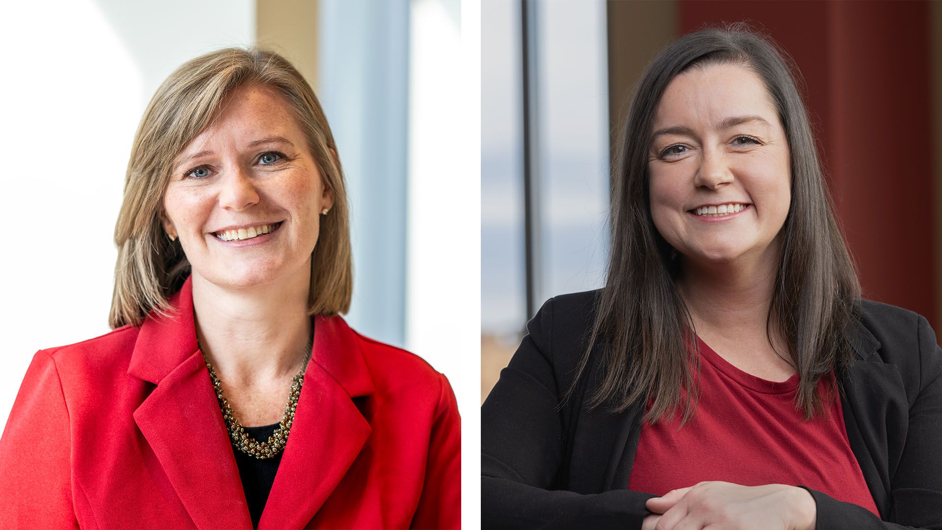 Headshot of Shayne Piasta on the left and headshot of Meredith Schilling on the right