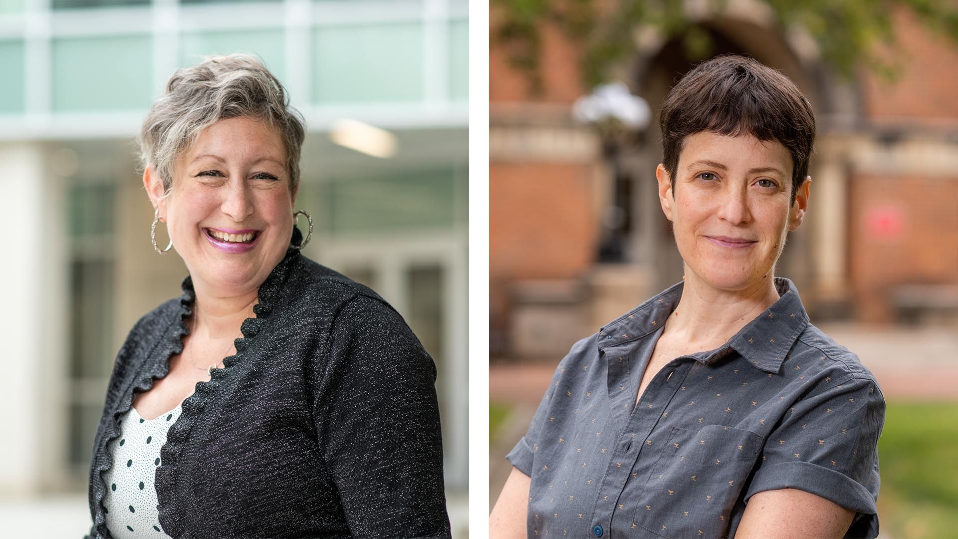 Headshot of Rin Reczek on the left and headshot of Sarah Schoppe-Sullivan on the right