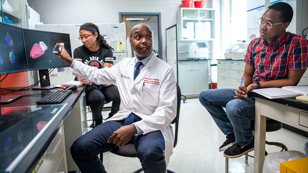 Sakima Smith working at the Wexner Medical Center.